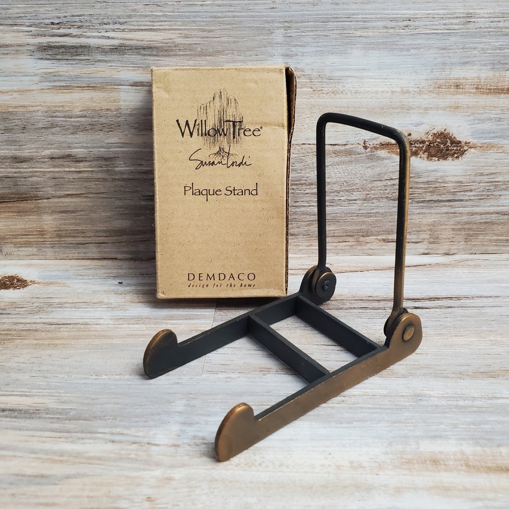 Willow Tree Susan Lordi Plaque Stand Demdaco Metal Easel‎ Brass Finish Display